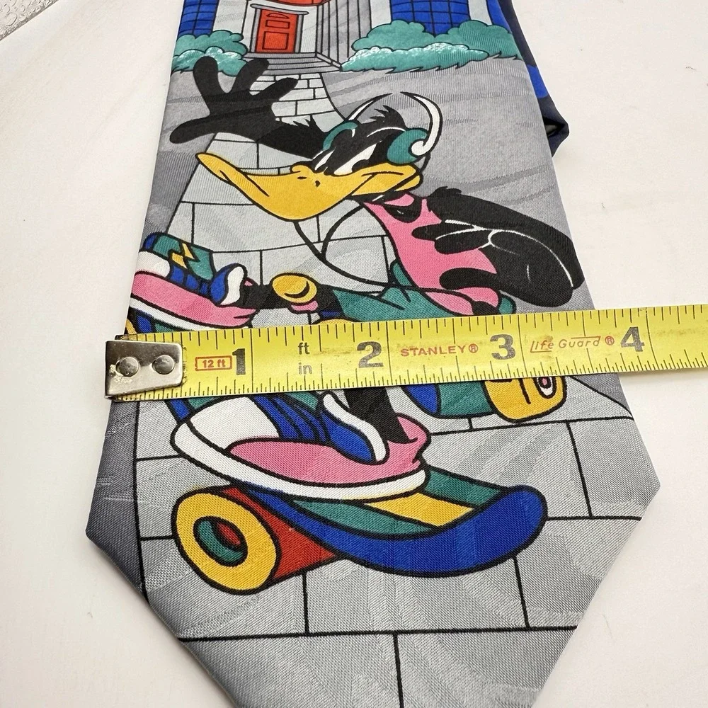 Vintage Looney Tunes Tie Skater Skateboard Daffy‎ Duck